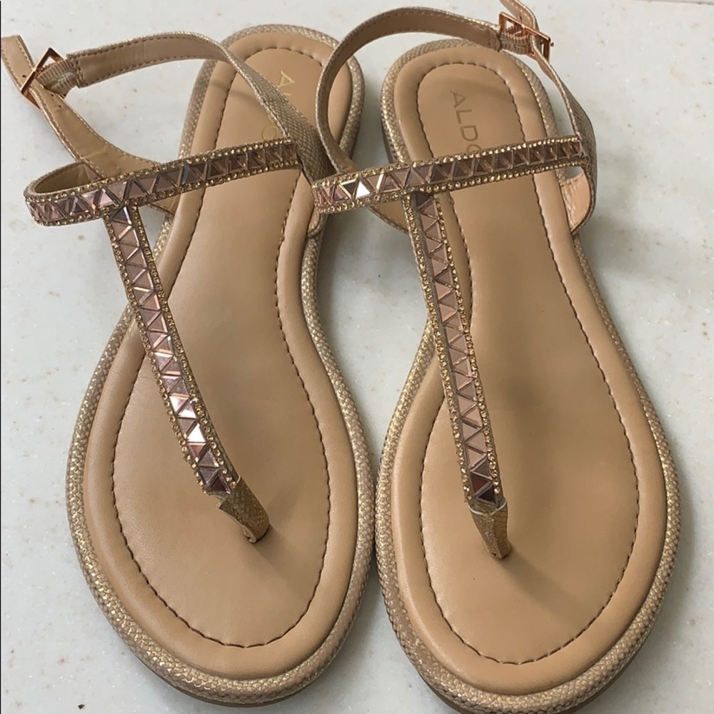 Rose gold Aldo thong sandals